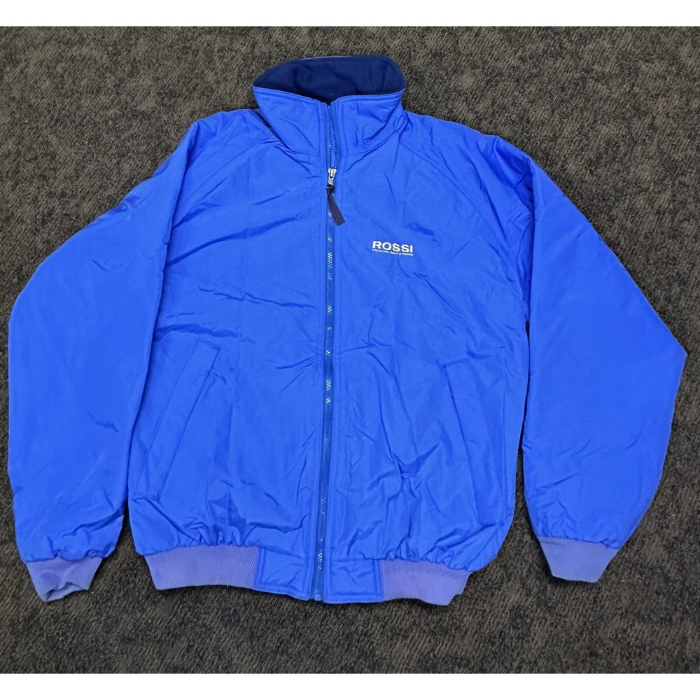 Vintage Pro Rainer Men's Electric Blue Puffer Windbreaker Jacket Size L EUC!